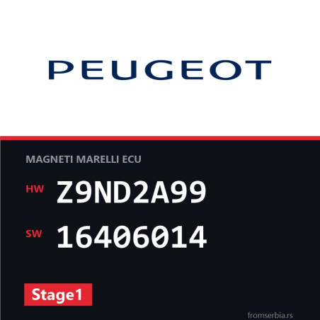 Peugeot 206 Z9ND2A99 16406014 Stage1 tuning file
