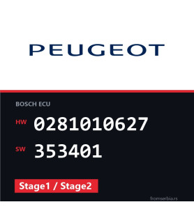 Peugeot 406 0281010627 353401 Stage1 / Stage2 tuning file