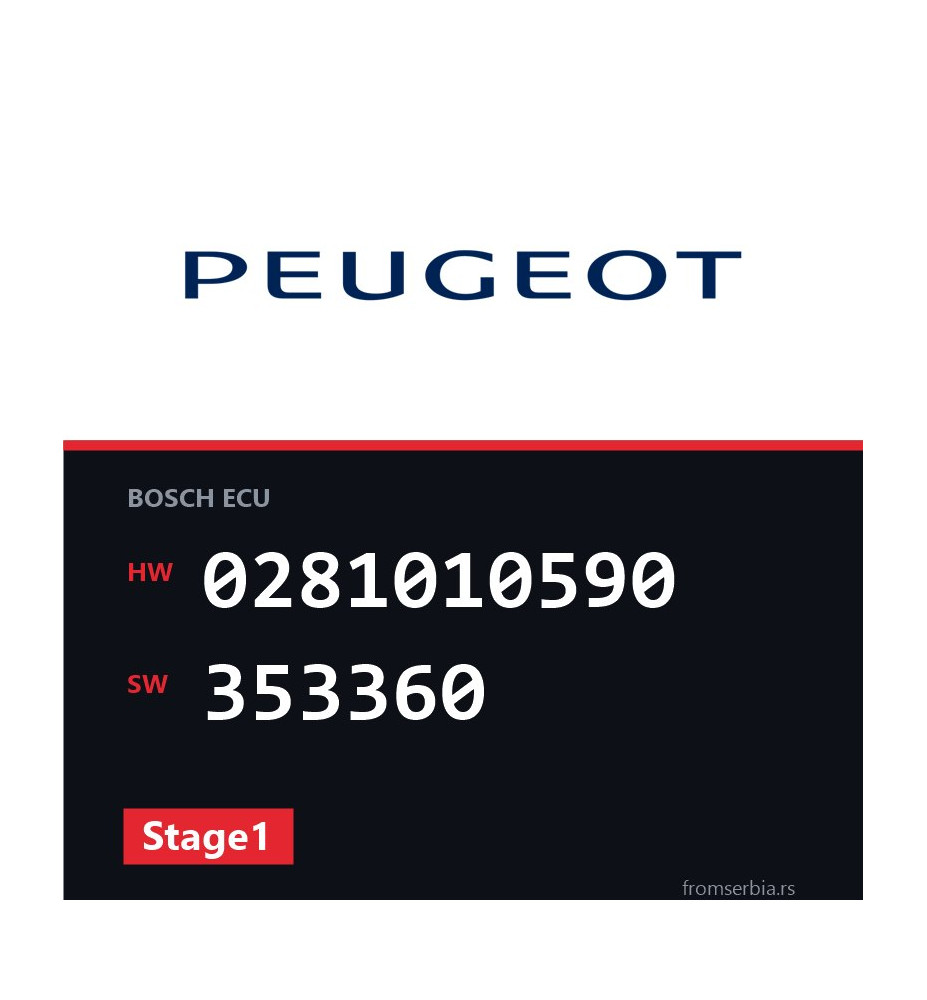 Peugeot 406 0281010590 353360 Stage1 tuning file