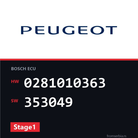Peugeot 406 0281010363 353049 Stage1 tuning file