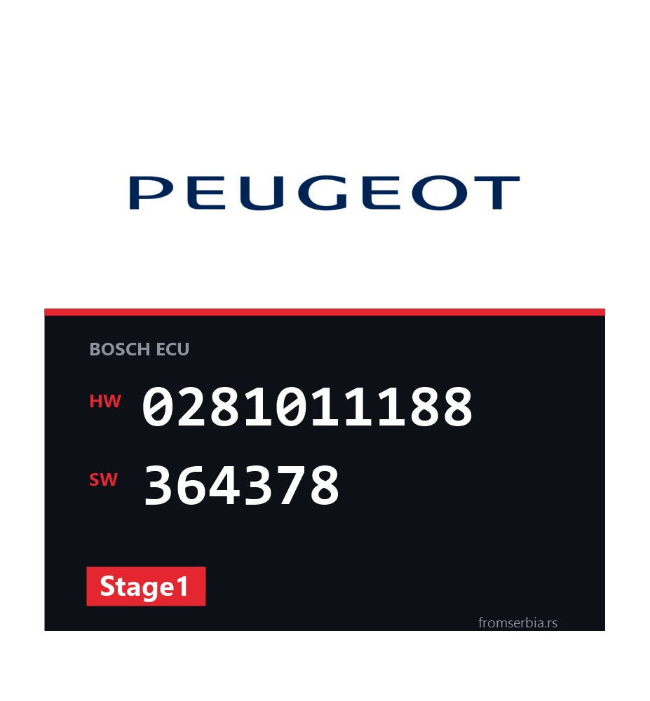 Peugeot 206 0281011188 364378 Stage1 tuning file