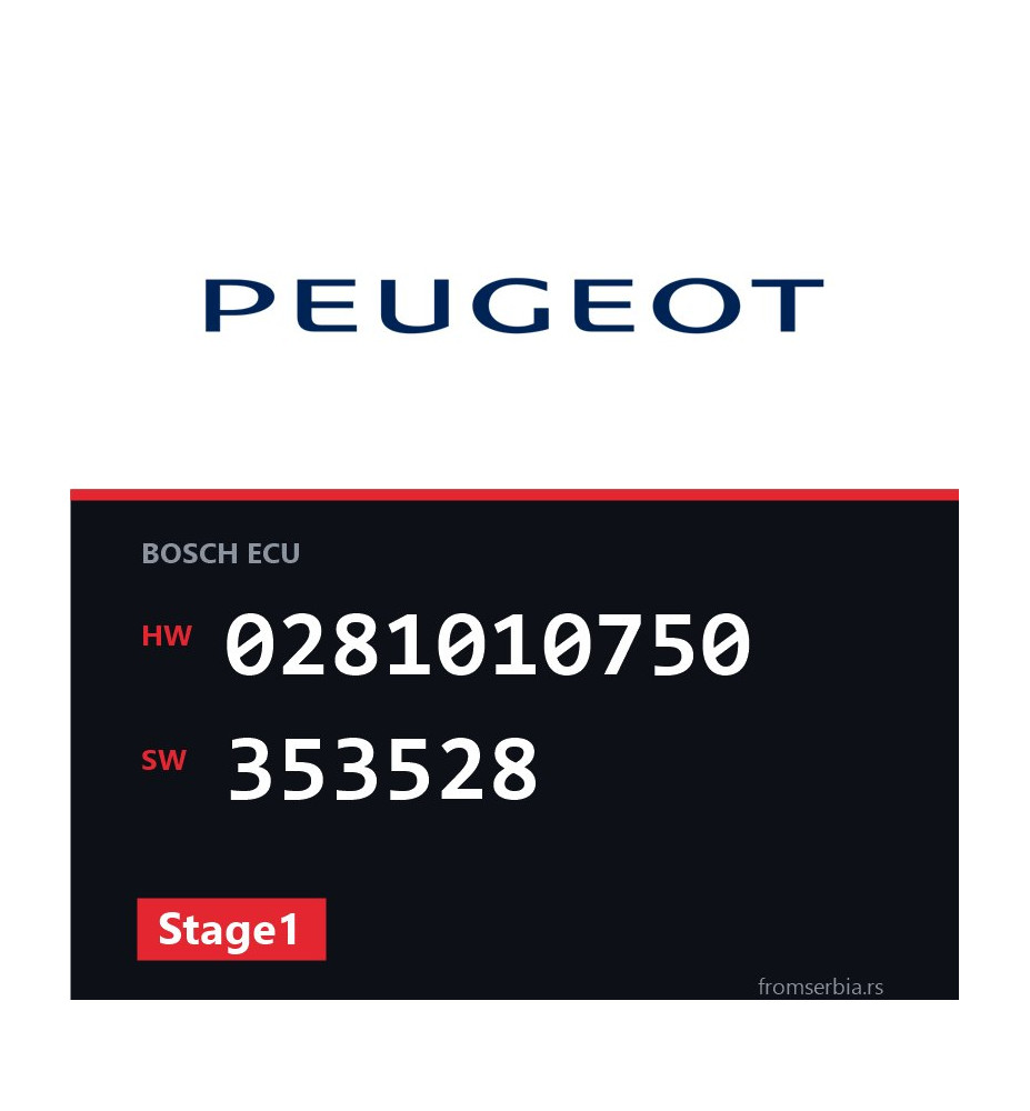Peugeot 206 0281010750 353528 Stage1 tuning file