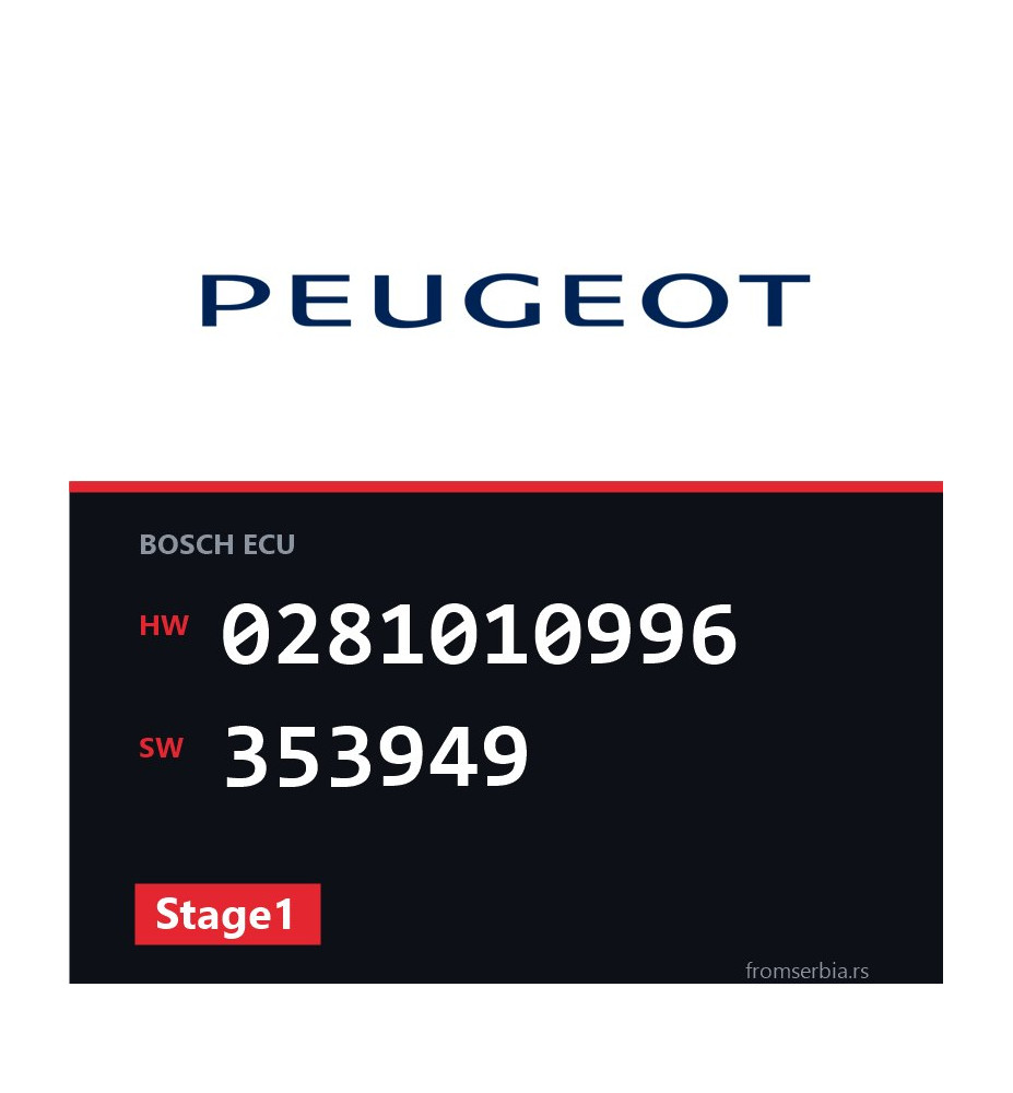 Peugeot 206 0281010996 353949 Stage1 tuning file