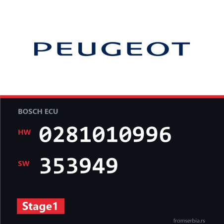 Peugeot 206 0281010996 353949 Stage1 tuning file