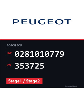 Peugeot 307 0281010779 353725 Stage1 / Stage2 tuning file