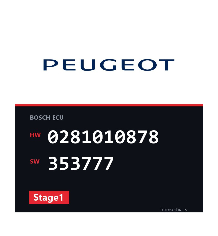Peugeot 406 0281010878 353777 Stage1 tuning file