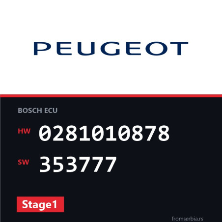 Peugeot 406 0281010878 353777 Stage1 tuning file