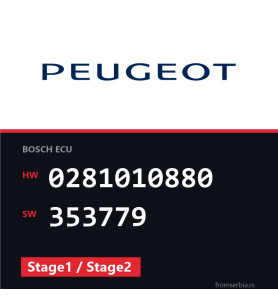 Peugeot 607 0281010880 353779 Stage1 / Stage2 tuning file