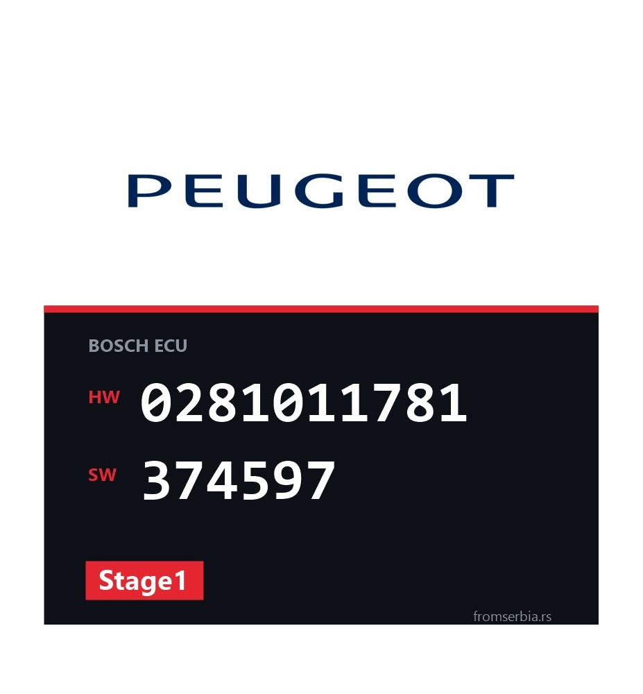Peugeot 607 0281011781 374597 Stage1 tuning file