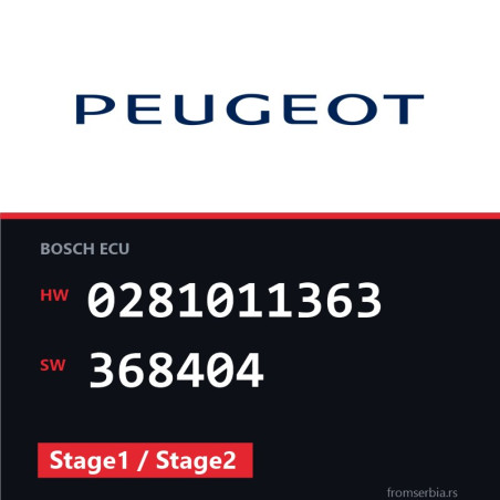 Peugeot 807 0281011363 368404 Stage1 / Stage2 tuning file