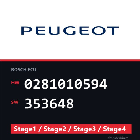 Peugeot 0281010594 353648 Stage1 / Stage2 / Stage3 / Stage4 file