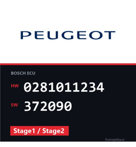 Peugeot 307 0281011234 372090 Stage1 / Stage2 tuning file
