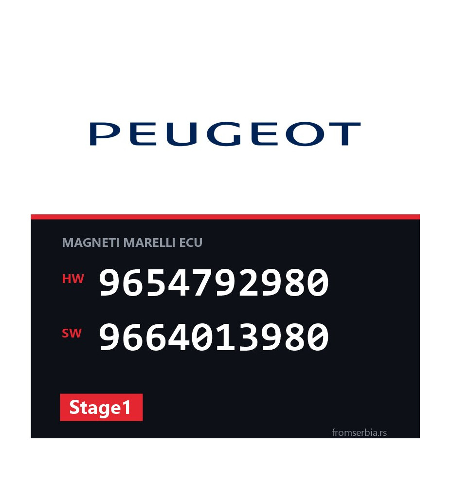 Peugeot 307 9654792980 9664013980 Stage1 tuning file