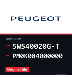 Peugeot 307 5WS40020G-T PM0K084000000 original ECU file