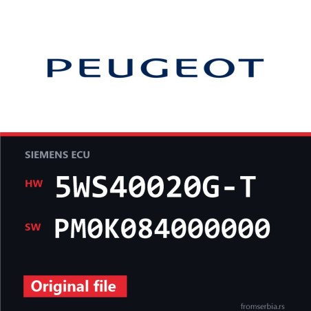 Peugeot 307 5WS40020G-T PM0K084000000 original ECU file