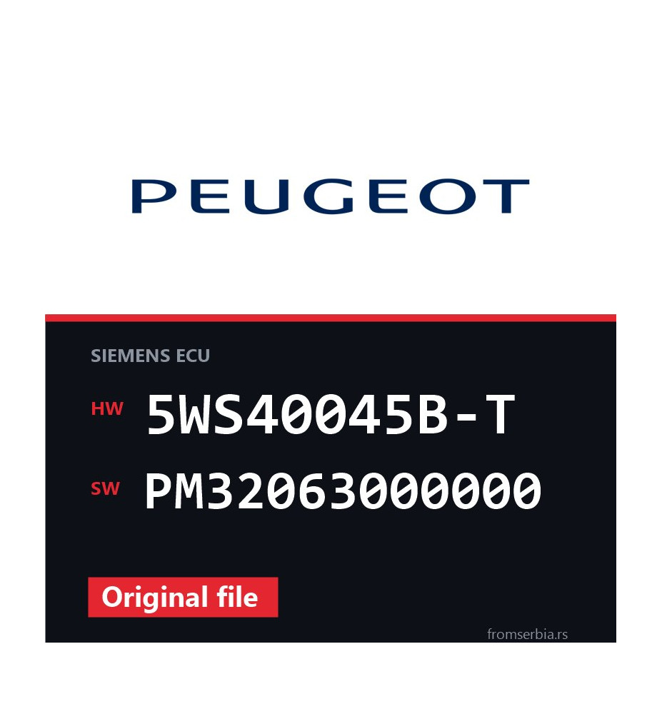 Peugeot 307 5WS40045B-T PM32063000000 original ECU file