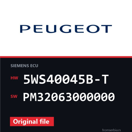 Peugeot 307 5WS40045B-T PM32063000000 original ECU file
