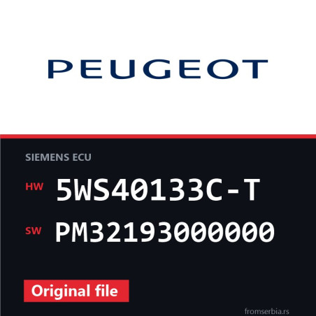 Peugeot 307 5WS40133C-T PM32193000000 original ECU file