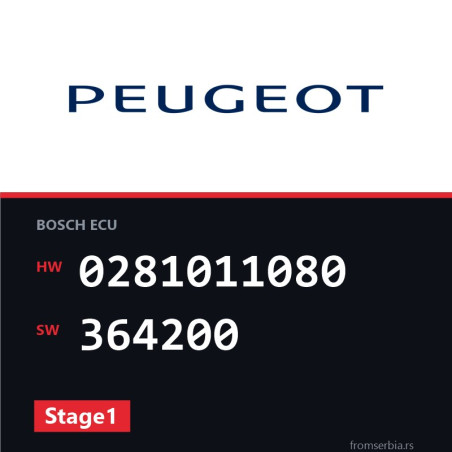 Peugeot 406 0281011080 364200 Stage1 tuning file