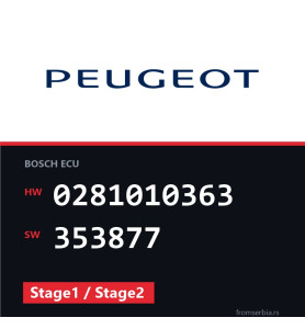 Peugeot 406 0281010363 353877 Stage1 / Stage2 tuning file