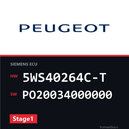 Peugeot 407 5WS40264C-T PO20034000000 Stage1 tuning file