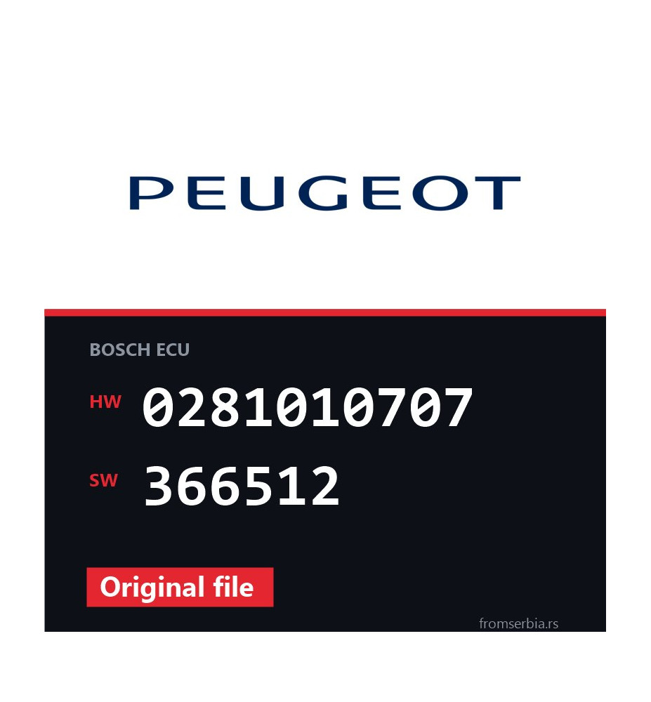 Peugeot 206 0281010707 366512 original ECU file