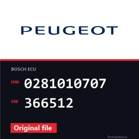 Peugeot 206 0281010707 366512 original ECU file