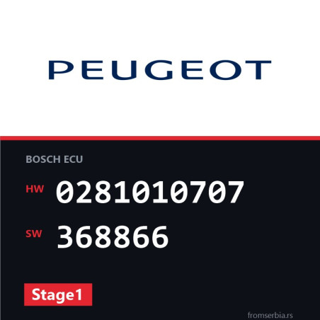 Peugeot 206 0281010707 368866 Stage1 tuning file