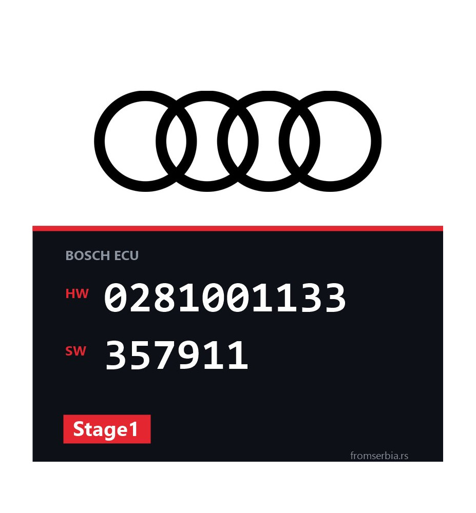 Audi A3 0281001133 357911 Stage1 tuning file