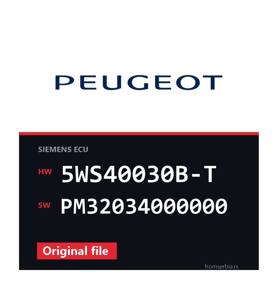 Peugeot 307 5WS40030B-T PM32034000000 original ECU file