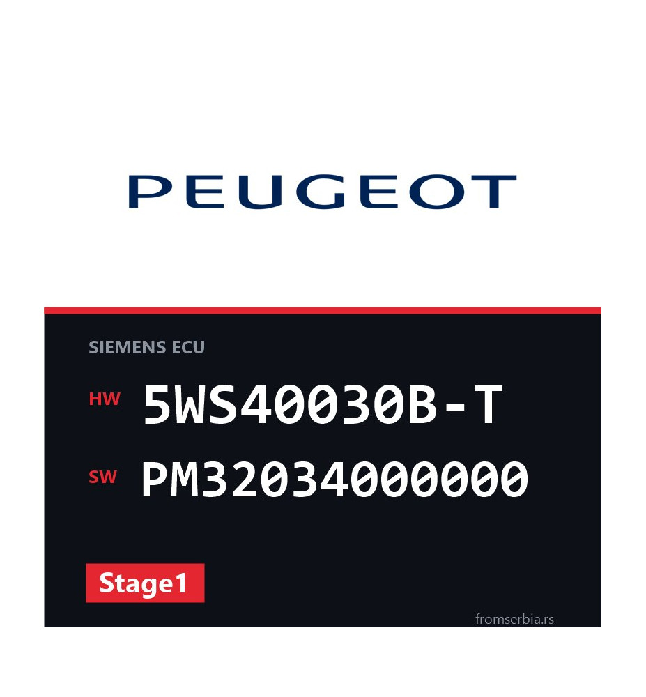 Peugeot 307 5WS40030B-T PM32034000000 Stage1 tuning file