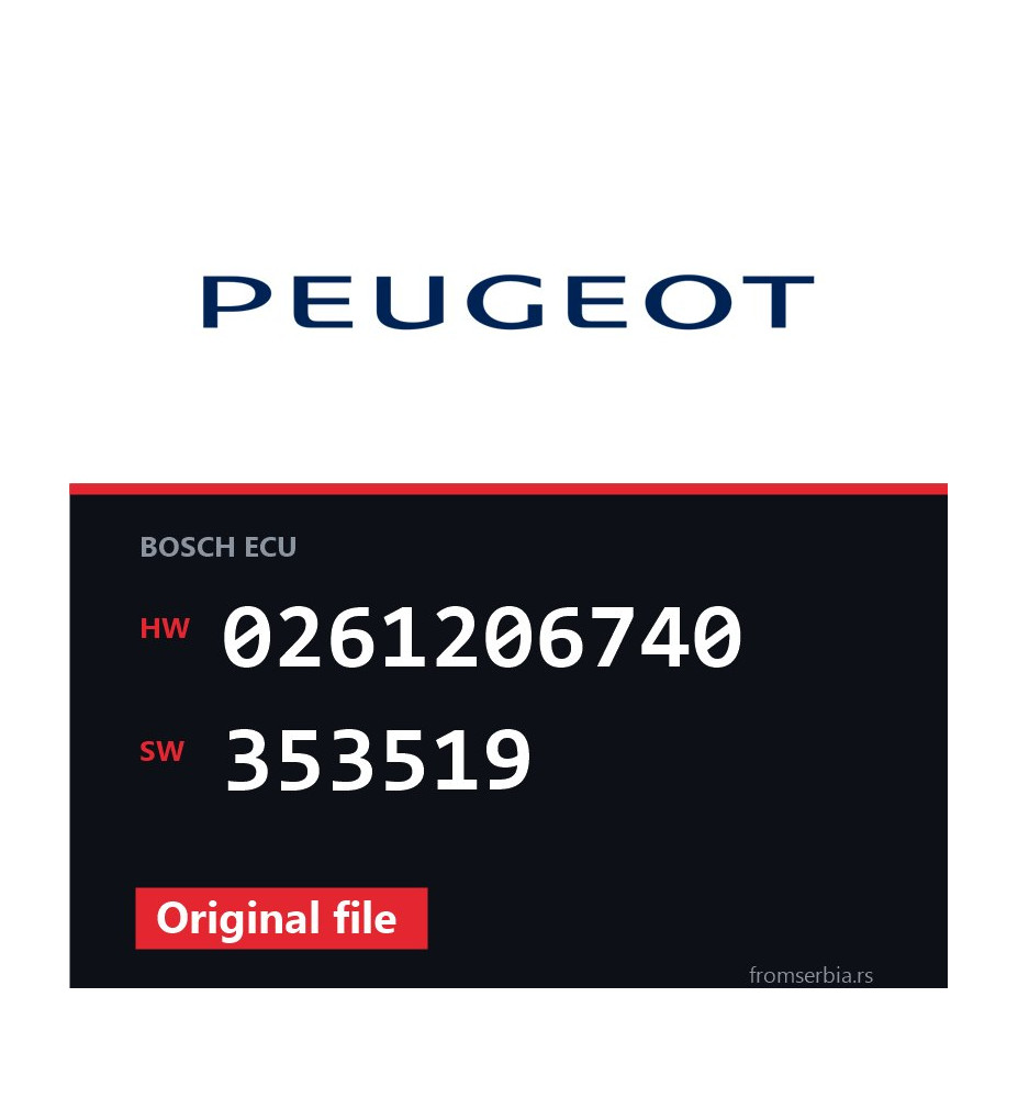 Peugeot 406 0261206740 353519 original ECU file