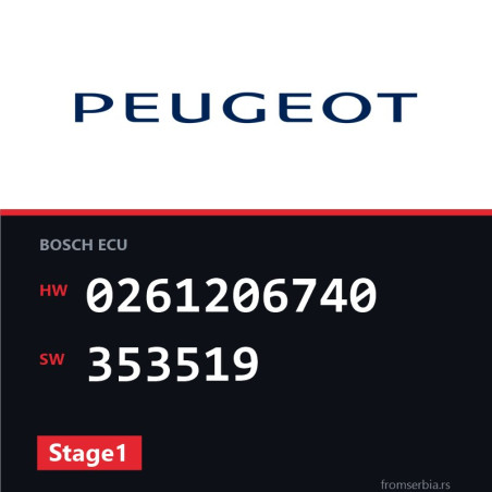 Peugeot 406 0261206740 353519 Stage1 tuning file