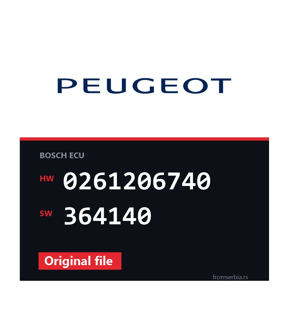Peugeot 406 0261206740 364140 original ECU file