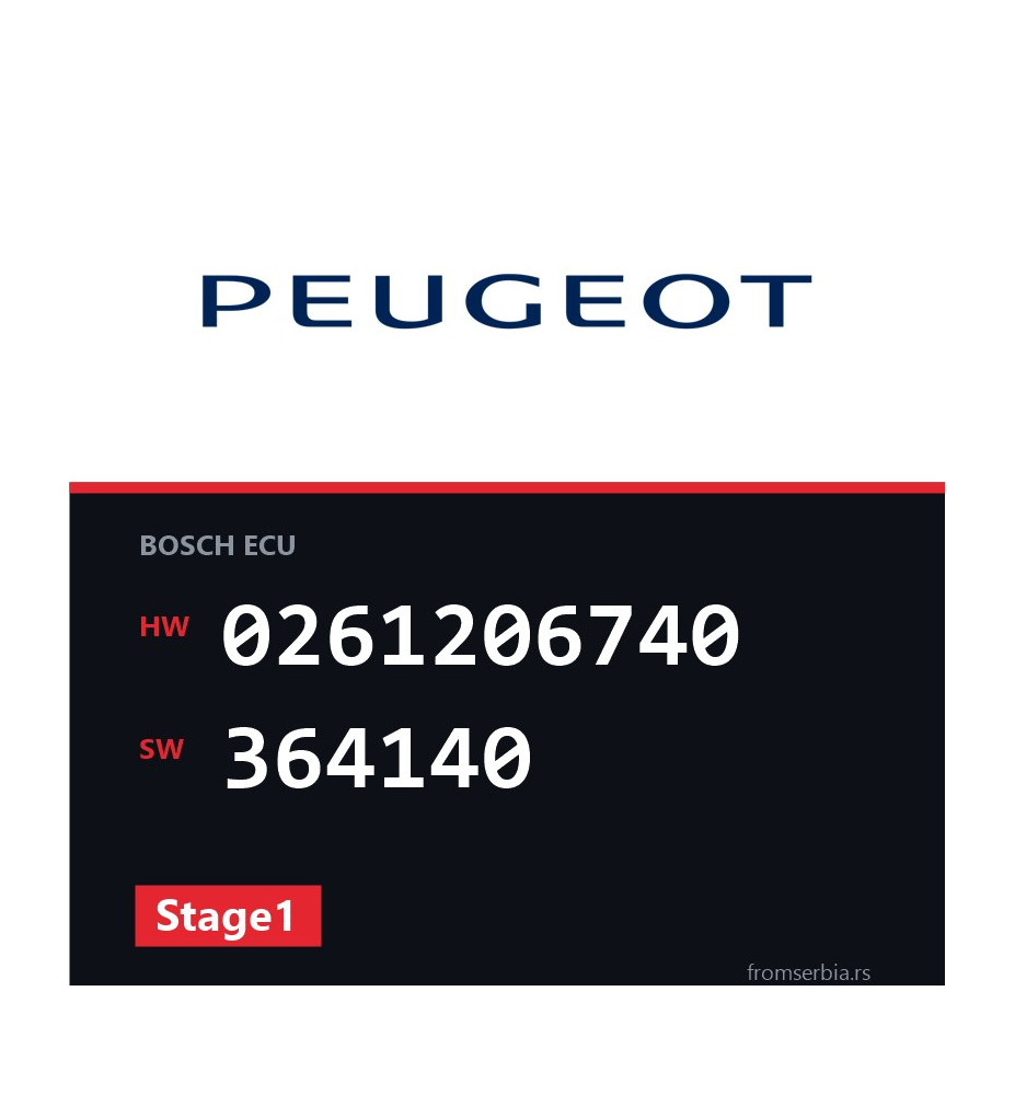 Peugeot 406 0261206740 364140 Stage1 tuning file