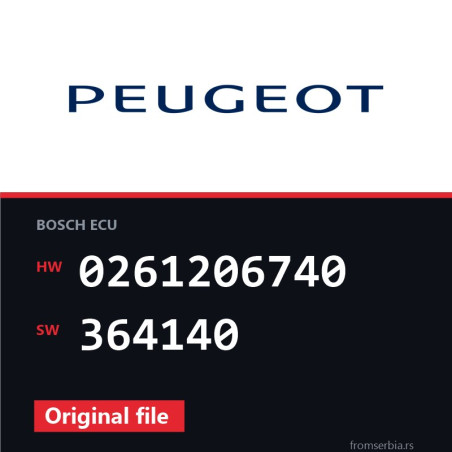 Peugeot 406 0261206740 364140 original ECU file