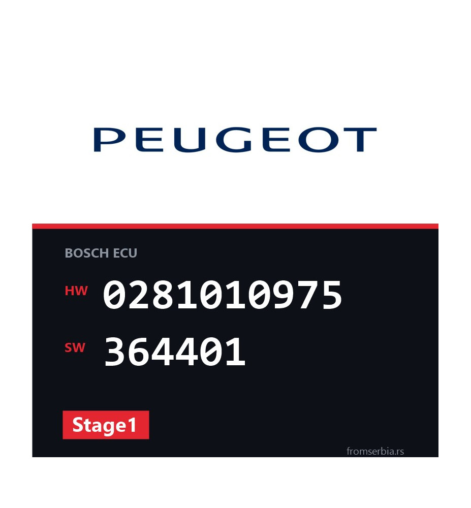 Peugeot 607 0281010975 364401 Stage1 tuning file