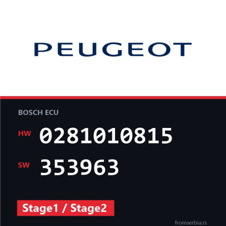 Peugeot Expert 0281010815 353963 Stage1 / Stage2 tuning file