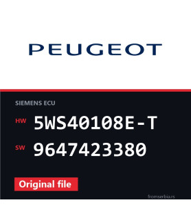 Peugeot Partner 5WS40108E-T 9647423380 original ECU file