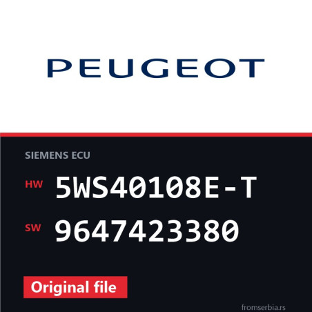 Peugeot Partner 5WS40108E-T 9647423380 original ECU file