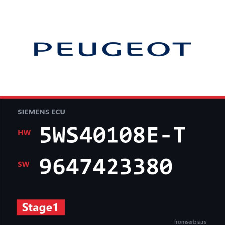 Peugeot Partner 5WS40108E-T 9647423380 Stage1 tuning file
