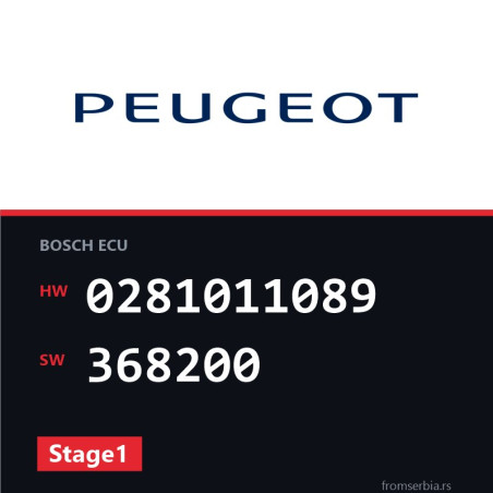 Peugeot 206 0281011089 368200 Stage1 tuning file