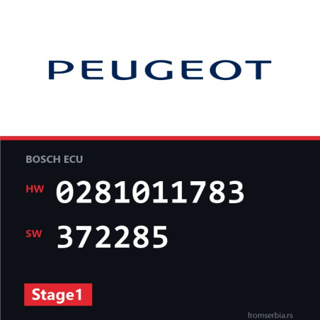Peugeot 206 0281011783 372285 Stage1 tuning file