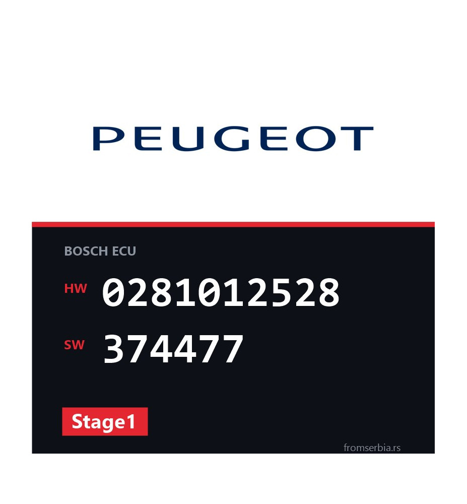 Peugeot 206 0281012528 374477 Stage1 tuning file