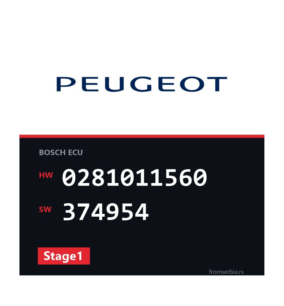 Peugeot 206 0281011560 374954 Stage1 tuning file