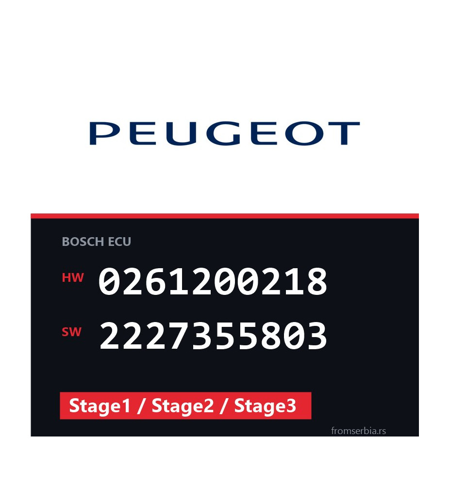 Peugeot 306 0261200218 2227355803 Stage1 / Stage2 / Stage3 tuning file