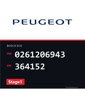 Peugeot 307 0261206943 364152 Stage1 tuning file