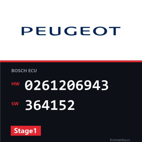 Peugeot 307 0261206943 364152 Stage1 tuning file