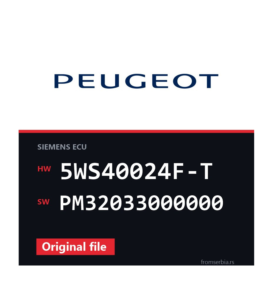 Peugeot 307 5WS40024F-T PM32033000000 original ECU file