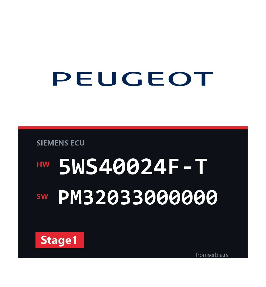 Peugeot 307 5WS40024F-T PM32033000000 Stage1 tuning file